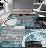 Picture of Contemporary Abstract Circle Design Gray Soft 5'3" x 7'3" Indoor Area Rug