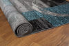 Picture of Contemporary Abstract Circle Design Gray Soft 5'3" x 7'3" Indoor Area Rug
