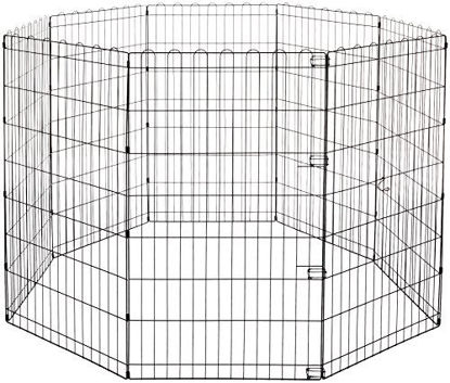 Picture of Amazon Basics Foldable Metal Pet Dog Exercise Fence Pen - 60 x 60 x 42 Inches