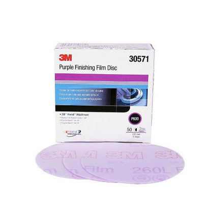 Picture of 3M Hookit Purple Finishing Film Abrasive Disc 260L, 30571, 5 in, P600, 50 discs per carton
