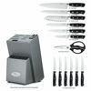Picture of Marco Almond KYA31 Japanese Stainless Steel Knives Set, 14 Pieces Cutlery Set Kitchen Knife Sets in Hard Wood Block with Built in Sharpener, Full Tang Knife Block Set, Graphite Block, Best Gift