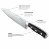 Picture of Marco Almond KYA31 Japanese Stainless Steel Knives Set, 14 Pieces Cutlery Set Kitchen Knife Sets in Hard Wood Block with Built in Sharpener, Full Tang Knife Block Set, Graphite Block, Best Gift