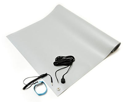 with Ground Cable-Gray Rubber ESD Anti-Static HIGH Temperature Soldering MAT-24 X 60 0.08 Thick 2x 5 