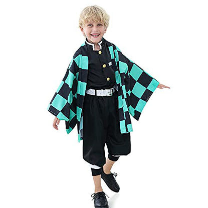 Picture of Anime Cosplay Costume Tanjirou's Sister Cosplay Outfits Halloween Kimono for Kids Boys and Men