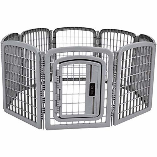 GetUSCart Amazon Basics 8Panel Plastic Pet Pen Fence Enclosure With