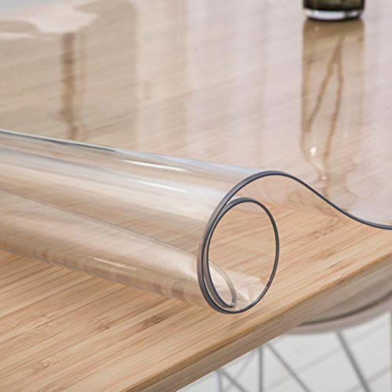 Getuscart Lovepads Upgraded Version 1 5mm Thick 40 X 60 Inches Clear Table Cover Protector For Dining Room Plastic Tablecloth Pad Kitchen Wood Grain Lovepads Upgraded Version 1 5mm, 40 X 60 Table Protector
