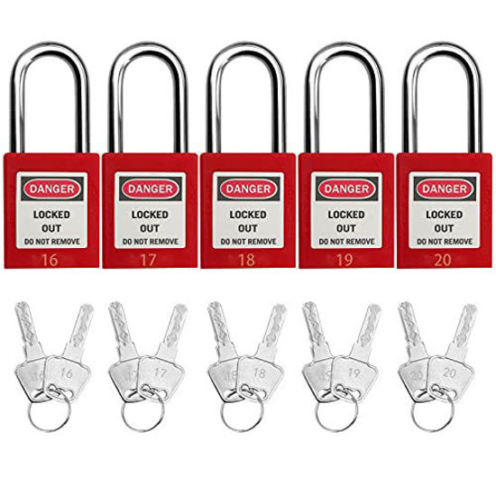 GetUSCart- Lockout Tagout Locks, Safety Padlock?10 PCS with Number (Red ...