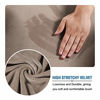 Picture of H.VERSAILTEX Modern Velvet Plush 4 Piece High Stretch Sofa Slipcover Strap Sofa Cover Furniture Protector Form Fit Luxury Thick Velvet Sofa Cover for 3 Cushion Couch, Machine Washable(Sofa,Taupe)