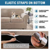 Picture of H.VERSAILTEX Modern Velvet Plush 4 Piece High Stretch Sofa Slipcover Strap Sofa Cover Furniture Protector Form Fit Luxury Thick Velvet Sofa Cover for 3 Cushion Couch, Machine Washable(Sofa,Taupe)