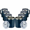 Picture of MEWAY 12oz Coffee Mug With Handle 8 Pack Bulk,Stainless Steel Insulated Travel Tumblers With Sliding Lid,Double Wall Vacuum Camping Cup for Hot & Cold Drinks Tea (Navy, 8)