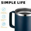 Picture of MEWAY 12oz Coffee Mug With Handle 8 Pack Bulk,Stainless Steel Insulated Travel Tumblers With Sliding Lid,Double Wall Vacuum Camping Cup for Hot & Cold Drinks Tea (Navy, 8)