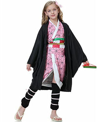 Picture of Cosplay Costume Tanjirou's Sister Cosplay Outfits Halloween Kimono for Kids Girls and Women