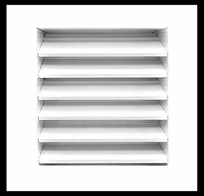 Picture of 14"w X 14"h Aluminum Exterior Vent for Walls & Crawlspace - Rain & Waterproof Air Vent with Screen Mesh - HVAC Grille - White [Outer Dimensions 15.5w x 15.5h]