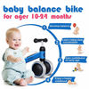 Picture of XJD Baby Balance Bikes Bicycle Baby Toys for 1 Year Old Boy Girl 10 Month -24 Months Toddler Bike Infant No Pedal 4 Wheels First Bike or Birthday Gift Children Walker, Blue
