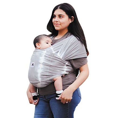 Picture of Baby Ktan Print Baby Wrap Carrier, Infant and Child Sling - Simple PreWrapped Holder for Babywearing - No Tying or Rings, Tie Dye Graphite Grey, S (W Dress 6-8 / M Jacket 37-38)