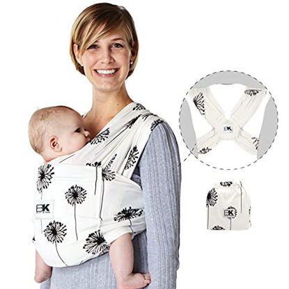 Picture of Baby Ktan Print Baby Wrap Carrier, Infant and Child Sling - Simple Pre-Wrapped Holder for Babywearing - No Tying or Rings - Carry Newborn up to 35 lbs, Dandelion, XS (W Dress 2-4 / M Jacket up to 36)