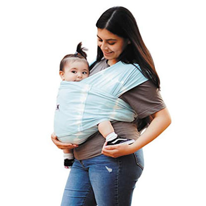 Picture of Baby Ktan Print Baby Wrap Carrier, Infant and Child Sling - Simple Pre-Wrapped Holder for Babywearing - No Tying or Rings, Tie Dye Misty Blue, M (W Dress 10-14 / M Jacket 39-42)