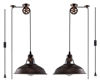 Picture of Plug in Pendant Light Industrial Pulley Pendant Lamp E26 Vintage Hanging Light Fixture with 16.4ft Cord On/Off Switch for Pool Table,Houseplant Grow Lights,Kitchen Island,Sink 2 Pack Aged Bronze