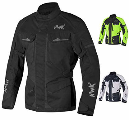 Picture of Adventure/Touring Motorcycle Jacket For Men Textile Motorbike CE Armored Waterproof Jackets ADV 4-Season (Black, M)