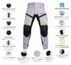 Picture of HWK Motorcycle Pants Cargo Pants Work Pants for Men Dirt Bike Adventure Dualsport Racing Riding Rain Waterproof Pant Hi-Vis 4-Season Armored All-Purpose (Waist34''-36'' Inseam34'') Silver