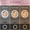 Picture of Gospire 8 Inch Lighted Makeup Mirror 1X/10X Magnifying LED Makeup Mirror 3 Color Dimmable Lighting Modes Rechargeable Cordless Cosmetic Mirror with Touch Control Vanity Mirror 360° Rotation (Chrome)