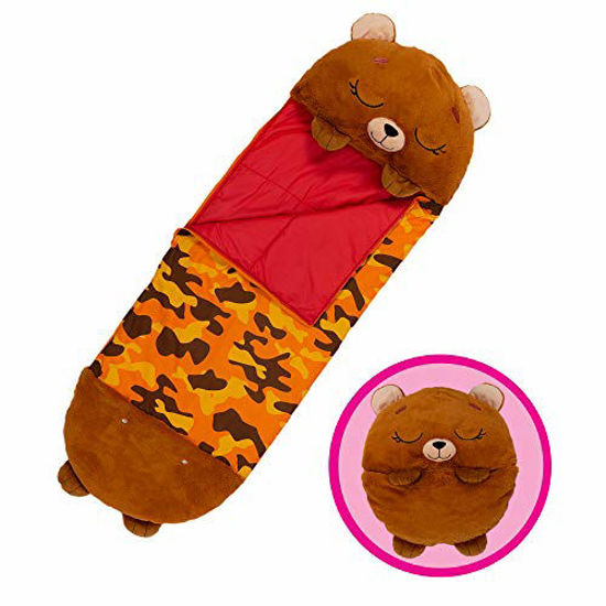 Happy Nappers Large (66”x30”) Plush Sleepy Sack Sleeping Bag - Teddy Bear