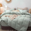 Picture of MooMee Bedding Duvet Cover Set 100% Washed Cotton Linen Like Textured Breathable Durable Soft Comfy (Sage Green, Queen)