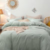 Picture of MooMee Bedding Duvet Cover Set 100% Washed Cotton Linen Like Textured Breathable Durable Soft Comfy (Sage Green, Queen)