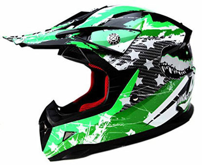 Picture of Motocross Youth Kids Helmet DOT Approved - YEMA YM-211 Motorbike Moped Motorcycle Off Road Full Face Crash Downhill DH Four Wheeler Helmet for Street Bike Dirt Bike BMX ATV Quad MX Boys Girls, Small