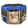 Picture of JESPET 45" Pet Dog Playpens, Portable Soft Dog Exercise Pen Kennel with Carry Bag for Puppy Cats Kittens Rabbits, Blue