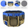 Picture of JESPET 45" Pet Dog Playpens, Portable Soft Dog Exercise Pen Kennel with Carry Bag for Puppy Cats Kittens Rabbits, Blue