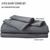 Picture of MooMee Bedding Duvet Cover Set 100% Washed Cotton Linen Like Textured Breathable Durable Soft Comfy (Dark Grey, Queen)