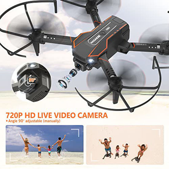 Picture of AVIALOGIC Mini Drone with Camera for Kids, Remote Control Helicopter Toys Gifts for Boys Girls, FPV RC Quadcopter with 1080P HD Live Video Camera, Altitude Hold, Gravity Control, 2 Batteries, Black