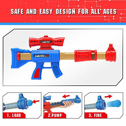 Picture of YEEBAY Shooting Game Toy for Age 6, 7, 8,9,10+ Years Old Kids, Boys - 2pk Foam Ball Popper Air Guns & Shooting Target & 24 Foam Balls - Ideal Gift - Compatible with Nerf Toy Guns