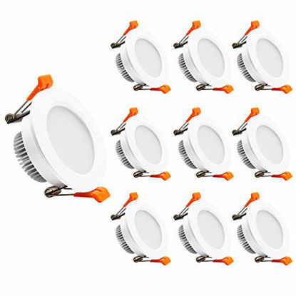 Picture of YGS-Tech 2 Inch LED Recessed Lighting Dimmable Downlight, 3W(35W Halogen Equivalent), 4000K Nature White, CRI80, LED Ceiling Light with LED Driver (10 Pack)