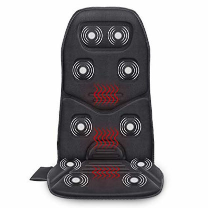 Picture of Comfier Massage Seat Cushion with Heat - 10 Vibration Motors, Back Massager for Chair, Massage Chair Pad for Back Ideal Gifts for Women, Men (Renew)