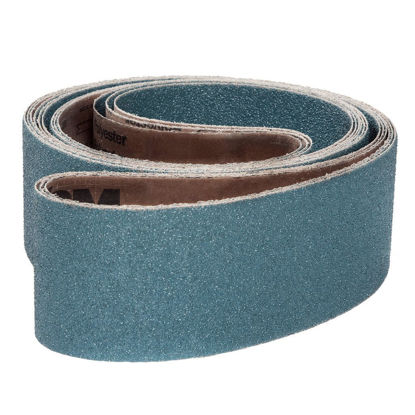 Picture of VSM 87774 Abrasive Belt, Coarse Grade, Cloth Backing, Zirconia, 50 Grit, 6" Width, 48" Length, Blue (Pack of 10)
