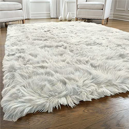 Gorilla Grip Fluffy Faux Fur Rug, 6x9, Machine Washable Soft Furry Area Rugs,  Durable Rubber Backing, Plush Floor Carpets for Ba