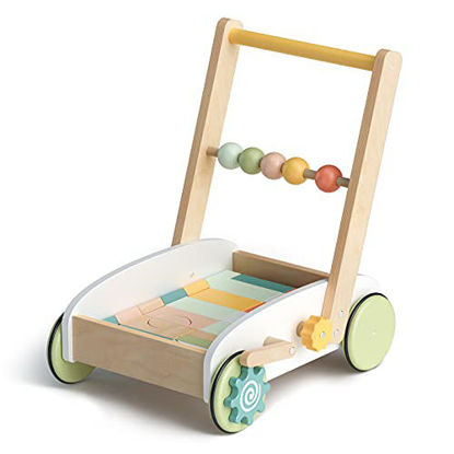 Picture of ROBUD Wooden Baby Walkers Building Blocks Toddler Toys Baby Learning Walker Educational Toys for 10-24 Months