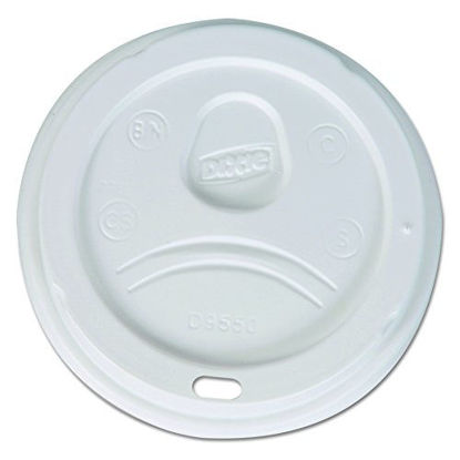 Picture of Dixie 20 and 24 oz. Dome Hot Coffee Cup Lid by GP PRO (Georgia-Pacific), White, D9550, 1,000 Count (100 Lids Per Sleeve, 10 Sleeves Per Case)