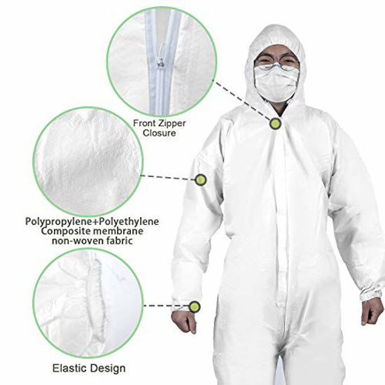 GetUSCart YIBER Disposable Protective Coverall Hazmat Suit, Heavy Duty