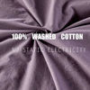 Picture of JELLYMONI Purple 100% Washed Cotton Duvet Cover Set, 3 Pieces Luxury Soft Bedding Set with Buttons Closure. Solid Color Pattern Duvet Cover Cal King Size(No Comforter)
