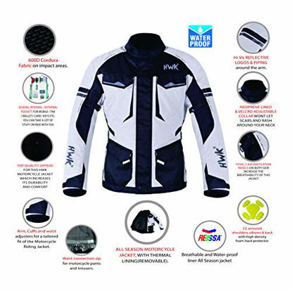 Picture of Adventure/Touring Motorcycle Jacket For Men Textile Motorbike CE Armored Waterproof Jackets ADV 4-Season (Light Grey, L)