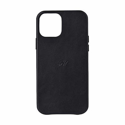 Picture of Bullstrap Premium Leather Phone Case Compatible with Apple iPhone 12 Pro Max, Black Edition Leather