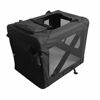 Picture of JESPET Soft Dog Crates Kennel for Pets, 3 Door Soft Sided Folding Travel Pet Carrier with Straps and Fleece Mat for Dogs, Cats, Rabbits, Grey Blue Beige & Black (36" L x 24" W x 27" H, Black)