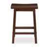 Picture of Amazon Basics Solid Wood Saddle-Seat Kitchen Counter-Height Stool - Set of 2, 24" Counter Stool, Walnut Finish