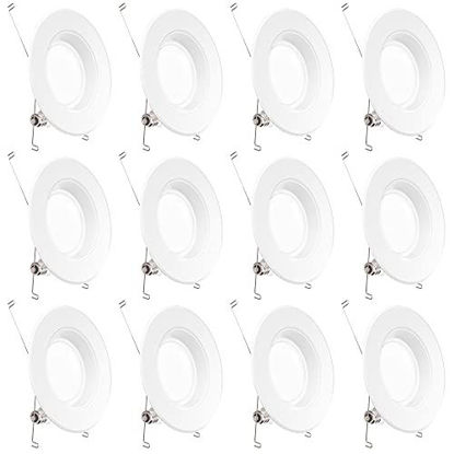 Picture of Sunco Lighting 12 Pack 5/6 Inch LED Recessed Downlight, Baffle Trim, Dimmable, 13W=75W, 2700K Soft White, 1050 LM, Damp Rated, Simple Retrofit Installation - UL + Energy Star