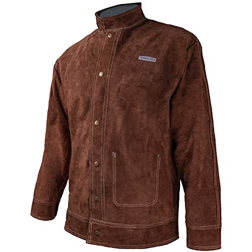 GetUSCart YESWELDER Welding Jacket Cowhide Leather Welding Coat Heat