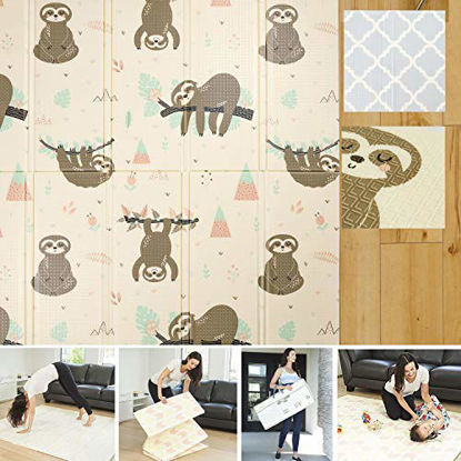 Picture of XDEMODA Baby Play Mat & Exercise Mat - Extra Large Waterproof Foam Play Mat for Baby. Reversible & Foldable Design Large Foam Mat for Baby Crawling or Adults Yoga 79x71x0.6in