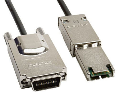 Picture of Amphenol CS-SAS1MUKBCM-001 External 4X SAS to Mini-SAS Cable, SFF-8088 to SFF-8470, 1 m, 3.3', Black
